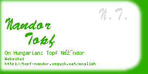 nandor topf business card